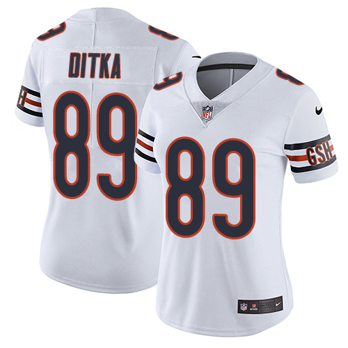 Nike Bears #89 Mike Ditka White Women's Stitched NFL Vapor Untouchable Limited Jersey